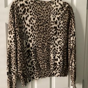 Long-sleeved, animal print cardigan
